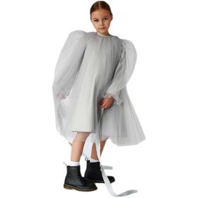 Fairy Long Sleeve Mesh Dress (Option: Grey-150cm)