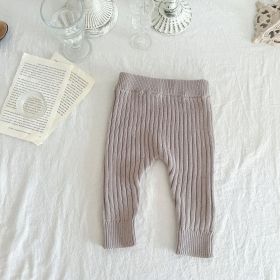 Children's Clothing Baby Knitted Cotton Wool Elastic Leggings (Option: Light Purple-66cm)