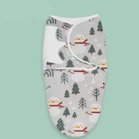 Baby Print Cotton Kickproof Sleeping Bag (Option: Christmas Snowman-0to3months)