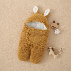 Sleeping Bag For Infants To Be Held By Newborn (Option: Natural yellow-Big ear round-6M)