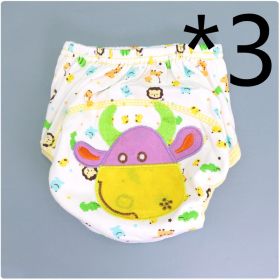 Summer Embroidered Baby Cotton Learning Pants  Diaper Pocket  Waterproof Training Pants  Leak-Proof Breathable Bread Pants (Option: 3pcs Cows-80 yards)