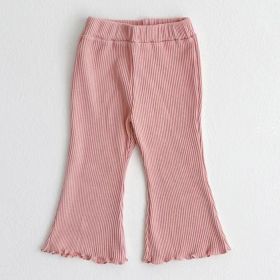 Western Style Bell-bottom Pants Baby Girl Fungus (Option: Thread Pink Wooden Ear-80cm)