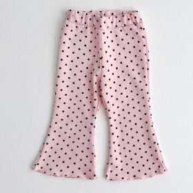 Western Style Bell-bottom Pants Baby Girl Fungus (Option: Pink Polka Dot Wooden Ear-73CM)