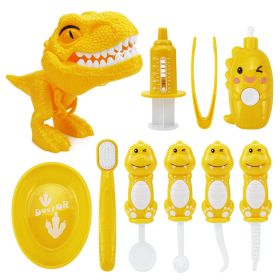 Dinosaur World Baby Doctor Play House Toy, Tooth Set Dentist Set, Baby Injection Play Boy Gift (Color: Yellow)