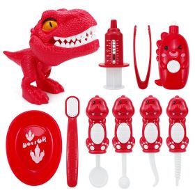 Dinosaur World Baby Doctor Play House Toy, Tooth Set Dentist Set, Baby Injection Play Boy Gift (Color: Red)
