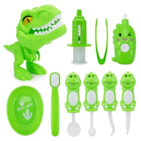 Dinosaur World Baby Doctor Play House Toy, Tooth Set Dentist Set, Baby Injection Play Boy Gift (Color: Green)
