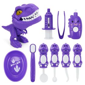 Dinosaur World Baby Doctor Play House Toy, Tooth Set Dentist Set, Baby Injection Play Boy Gift (Color: Purple)