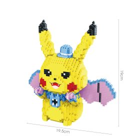PokâˆšÂ©mon Anime Cartoon Model Decoration Mini Diamond Particle Building Blocks Pikachu Building Blocks Assembled Educational Toys (Color: JM-9087, size: With box)