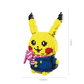 PokâˆšÂ©mon Anime Cartoon Model Decoration Mini Diamond Particle Building Blocks Pikachu Building Blocks Assembled Educational Toys (Color: JM-9086, size: With box)
