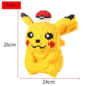 PokâˆšÂ©mon Anime Cartoon Model Decoration Mini Diamond Particle Building Blocks Pikachu Building Blocks Assembled Educational Toys (Color: JM-8607, size: With box)
