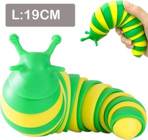 Fidget Slug Toy; Sensory Slug Fidget Toy for Kids Adults Party Favors; Autism Sensory Toys for Autistic Children; Gift for ADHD (Color: Green -L)