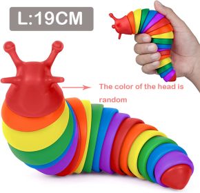 Fidget Slug Toy; Sensory Slug Fidget Toy for Kids Adults Party Favors; Autism Sensory Toys for Autistic Children; Gift for ADHD (Color: Colorful -L)