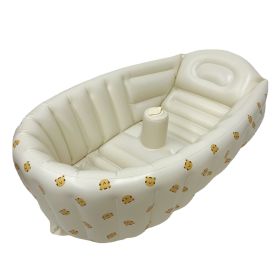 Inflatable bathtub; Inflatable Bath Baby Foldable Swimming Bath Bathroom Newborn Tub Portable Children's swimming pool (Color: Olives)
