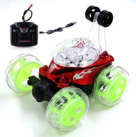 Mini Tumbling Stunt Car Remote Control Dump Off Road Light car Drift racing 360 Degree Rotating Electric Model toys for children (Color: With retail box)
