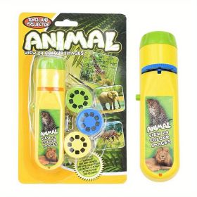 Projection Flashlight, Children Projector Light, Cute Cartoon Dinosaur Animal Space Night Photo Light, Bedtime Learning Fun Toys (Style: Animal Set)