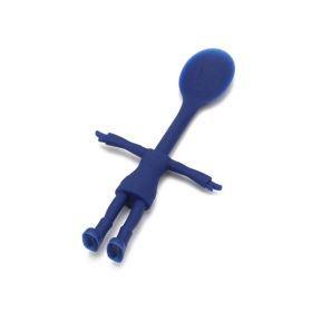 Human Body Shape Silicone Baby Spoon Scoop Heat Resistant Rice Spoon Soft Bendable Baby Care Safe Feeding Accessories (Color: Blue)