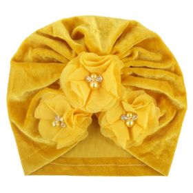Hair Head Hoop Baby Girl Headbands Newborn Infant Toddler Sweet Bows Knotted Soft Headwrap Accessories (Color: Yellow)