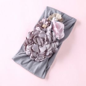 Newborn Baby Girl Nylon Headbands for Infant Toddler Kids Fashion Pretty Hair Accessories (Color: Gray)