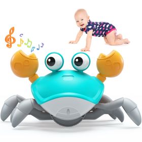 Electric Induction Crawling Crab; Children's Toy With Automatic Obstacle Avoidance Function (Color: Blue)