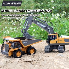 2.4G Remote Control; High Tech 11 Channels RC Excavator Dump Trucks Bulldozer Alloy Plastic Engineering Vehicle Electronic Toys For Boy Gifts (Items: Bulldozer)