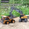 2.4G Remote Control; High Tech 11 Channels RC Excavator Dump Trucks Bulldozer Alloy Plastic Engineering Vehicle Electronic Toys For Boy Gifts