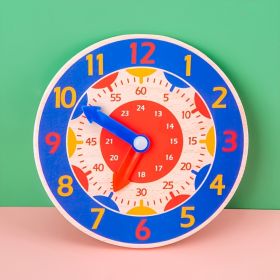 Primary School Clock Model; Children's Clock Math Teaching Aids; First Grade Students Cognitive Time Hour Toy (Color: Sky blue)