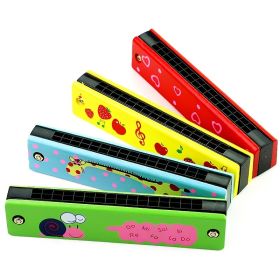 Cute Harmonica Montessori Educational Toy; Cartoon Pattern Children Wind Instrument Gift (Color: Pink Notes)