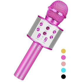 Kids Toys for 3-14 Year Old Girls and Boys Gifts; Karaoke Microphone Machine for Kids Toddler Toys Age 4-12; Christmas Birthday Valentine Gifts for 5 (Color: Sliver)