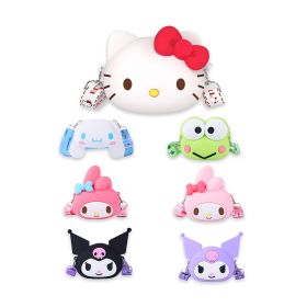 3D Sanrio Cartoon Silicone Shoulder Bag; Hello Kitty Bag; Crossbody Shoulder Purse; Handbag; Cartoon Silicone Accessories (Style: Melody Pink)