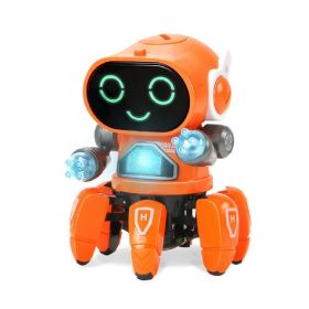 Electric; Intelligent; Six-clawed Robot; Colorful Lights; Music; Singing; Early Childhood Education; Boys And Girls; Darling Educational Toys (Color: Orange)