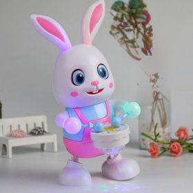 Electric Music; Dancing; Bunny; Drumming; Sound; And Moving Cartoon Baby Toy Early Education Children's Gift (Color: Pink Drumming Rabbit 12cm*13cm*27cm, Items: Battery Version (battery + Screwdriver))