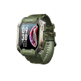 C20 smart watch new 5ATM three proof outdoor sports multi dial electronic step counting heart rate and blood oxygen monitoring (colour: Camouflage green)