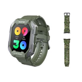 C20 smart watch new 5ATM three proof outdoor sports multi dial electronic step counting heart rate and blood oxygen monitoring (colour: Green glue+camouflage green)