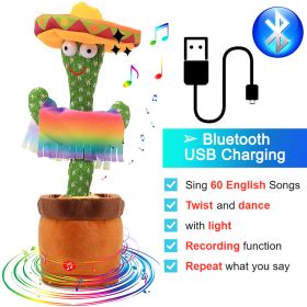 Bluetooth Dancing Cactus Repeat Talking Toy 60/120 Songs Electronic Plush Toys Singing Recording Doll Early Education for Kids (Color: Bluetooth MX, Ships From: China)