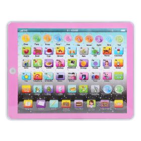 Kid Baby Toddler Tablet Toy Educational Learning Study Tablet Pad Gift for Aged 2 3 4 5 6 7 Girls Boys (Color: pink)