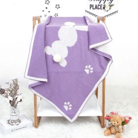 Baby Cartoon Rabbit & Footprints Embroidered Graphic 3D Tail Blanket (Color: Apricot, Size/Age: (0-12Y))