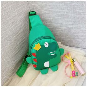 Children Baby Cartoon Dinosaur Pattern Chest Bags Nylon Crossbody Bag (Color: Green, Size/Age: Average Size (4-10Y))