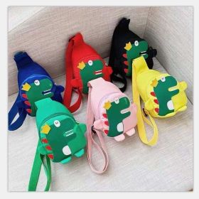 Children Baby Cartoon Dinosaur Pattern Chest Bags Nylon Crossbody Bag (Color: Black, Size/Age: Average Size (4-10Y))