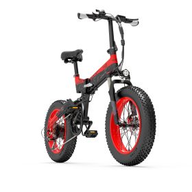 Bezior XF200 20 Inch Fat Tire1000W 48V 15Ah Electric Bicycle (Color: Red)