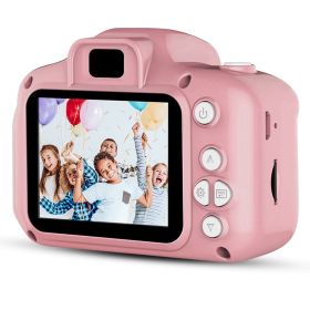 Kids Digital Camera w/ 2.0' Screen 12MP 1080P FHD Video Camera 4X Digital Zoom Games (Color: pink)