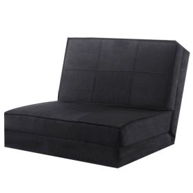 Convertible Lounger Folding Sofa Sleeper Bed (Color: Black)
