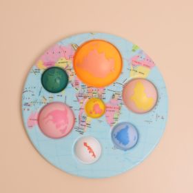 Painted Eight Planets Bubble Fun Children's Educational Toys (Color: seven continents)