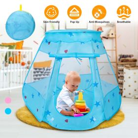 Kids Pop Up Game Tent Prince Princess Toddler Play Tent Indoor Outdoor Castle Game Play Tent Birthday Gift For Kids (Color: Blue)