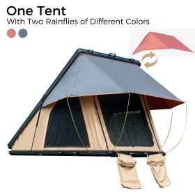 Trustmade Triangle Aluminium Black Hard Shell Beige Rooftop Tent Scout MAX Series ;  With Two Rainflies of Different Colors (Color: Black+Beige)