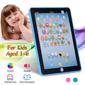 Baby Learning Tablet Educational Mini Pads Toys Touch Learn Toddler Tablet For ABC Numbers Words Gift (Color: Blue)