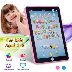 Baby Learning Tablet Educational Mini Pads Toys Touch Learn Toddler Tablet For ABC Numbers Words Gift (Color: pink)