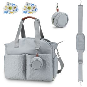 Breast Pump Bag Diaper Tote Bag with Detachable Shoulder Strap Side Pocket Free Baby Bibs Compatible with Spectra S1 S2 Medela (Color: LightBlue)