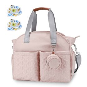 Breast Pump Bag Diaper Tote Bag with Detachable Shoulder Strap Side Pocket Free Baby Bibs Compatible with Spectra S1 S2 Medela (Color: pink)