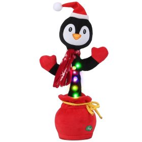 Kid Electric Dance Toy Christmas Elk Snowman Senior Penguin Plush Toy Interactive Sing Song Whirling Mimicking Recording Light up Toy (Pattern: Penguin)