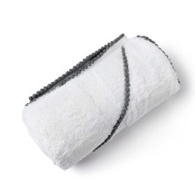 BAMBOO COTTON POM POM HOODED TOWEL (Towel: Grey)
